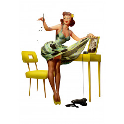 Pin-up model and spilled...