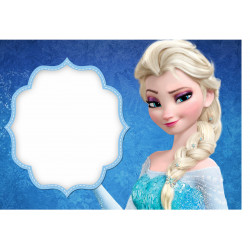 Frozen Elsa photo frame - Edible cake topper