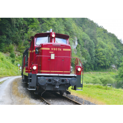 Red diesel locomotive -...