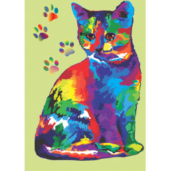 En regnbåge katt - En ätbar tårtbild för en kaka