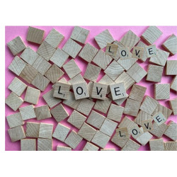 Kärlek Scrabble - En ätbar tårtbild för en tårta