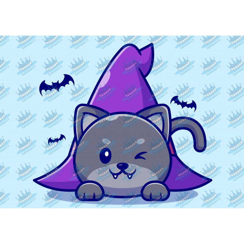 Cute Cat And Witch Hat