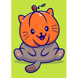 Cute Pumpkinhead Cat