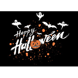 Happy Halloween Ghosts Text