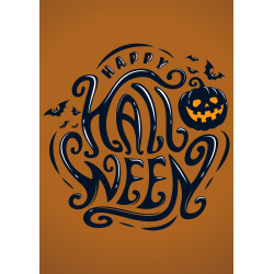 Happy Halloween Brown text