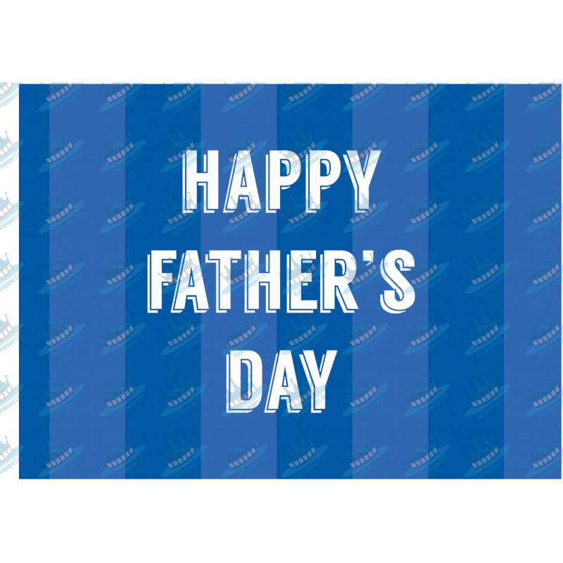 Happy Father's Day Blue Text- edible cake topper