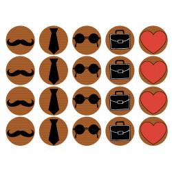 Father's Day - Moustache and a Tie muffins - Edible muffin topper