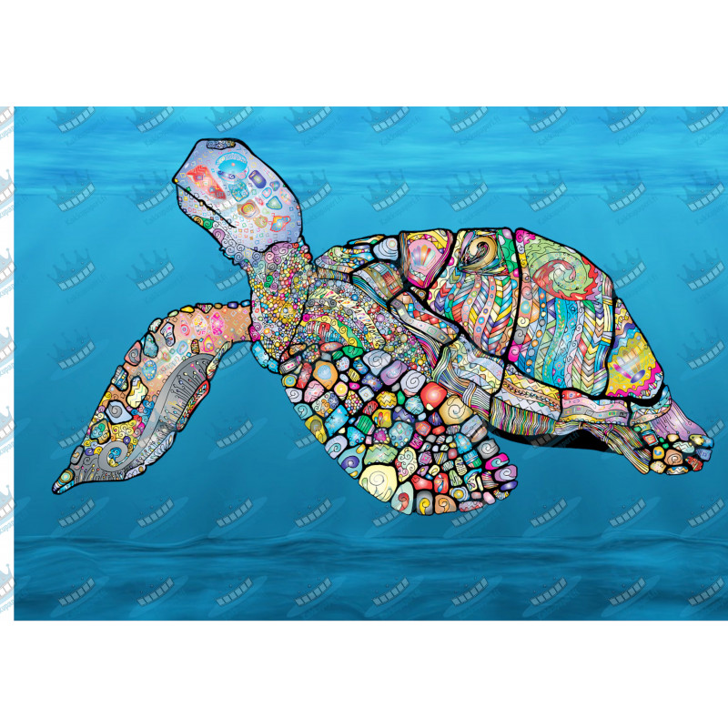 A turtle swimming in the ocean - Edible cake topper
