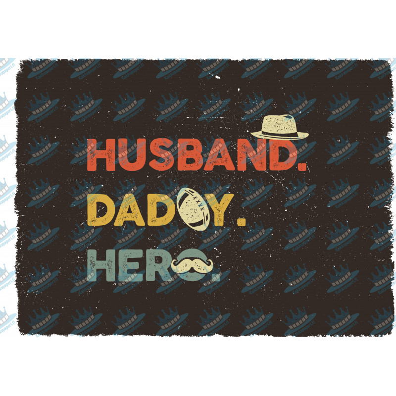Stylish Father's Day print - father, husband, hero - edible cake topper