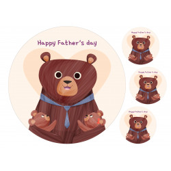Father's Day Teddybear - edible cake topper