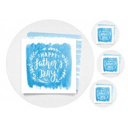Blue Father's Day Wishes - edible cake topper
