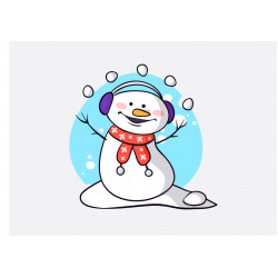 Happy snowman - Edible cake topper
