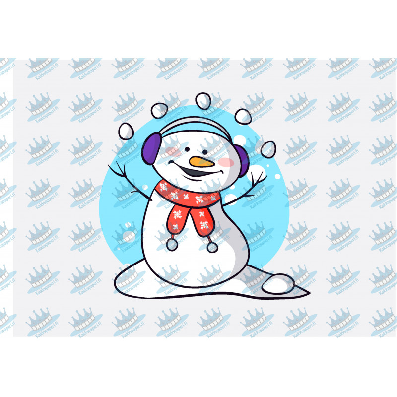 Happy snowman - Edible cake topper