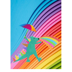 Dragon with an umbrella - Edible cake topper
