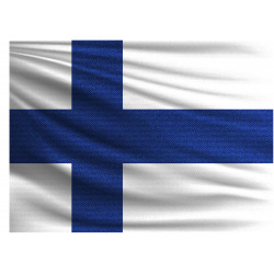 Clothed Finnish Flag - edible cake topper