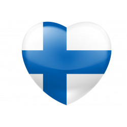 Modern Finnish Flag Heart - edible cake topper
