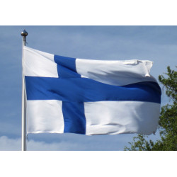 Suomen lippu liehuu salossa - Syötävä kakkukuva kakkuun
