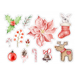 Watercolor Christmas - Edible cutouts
