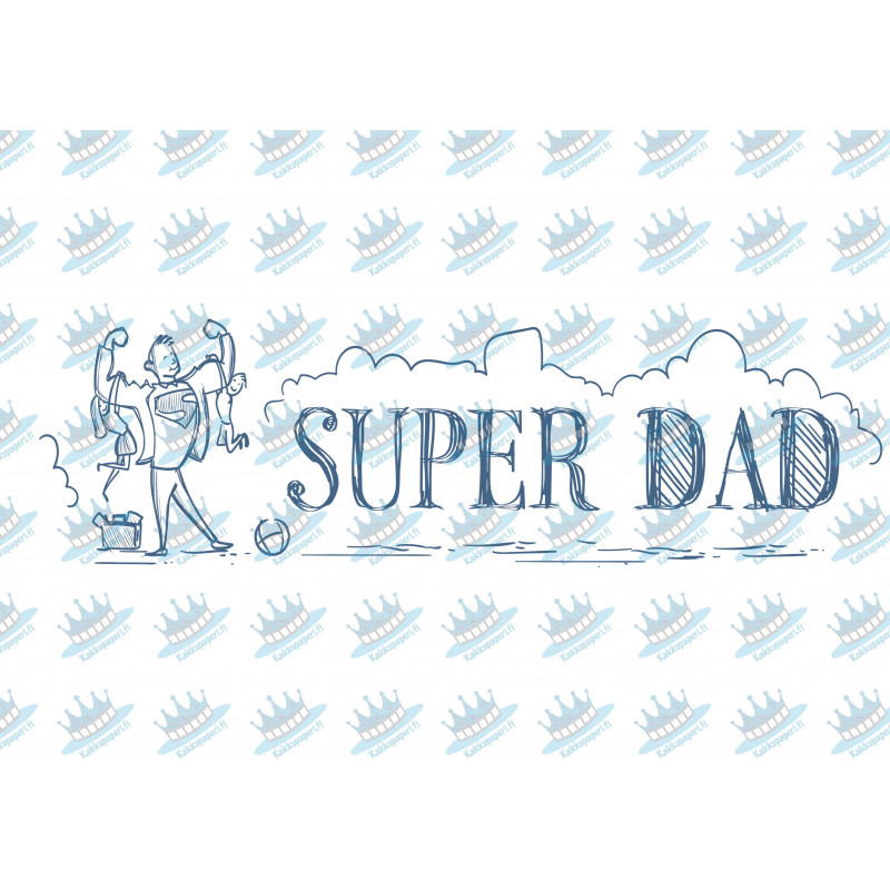 Illustrated Super Dad - edible cake topper