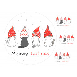 Meowy Catmas - edible cake topper