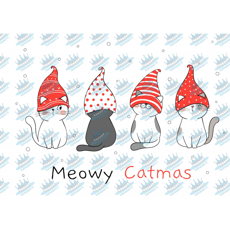 Meowy Catmas - edible cake topper