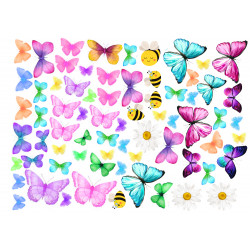 Butterflies, flowers and bees - cake decoration