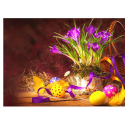 Easter cake topper - Flowers and easter eggs - edible cake topper