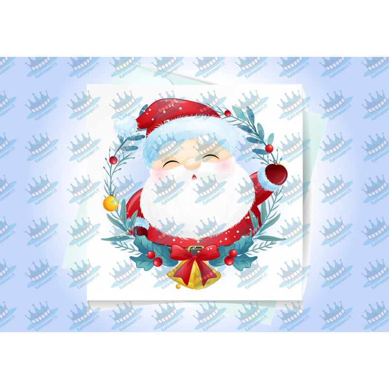 A Santa Claus Christmas Card - edible cake topper