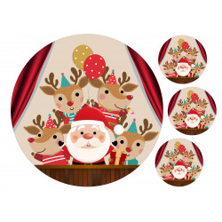 Santa Claus and reindeers - edible cake topper