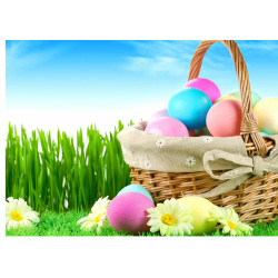 Easter - Easter eggs in basket - edible cake topper