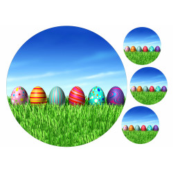 Easter - Easter eggs and grass - edible cake topper