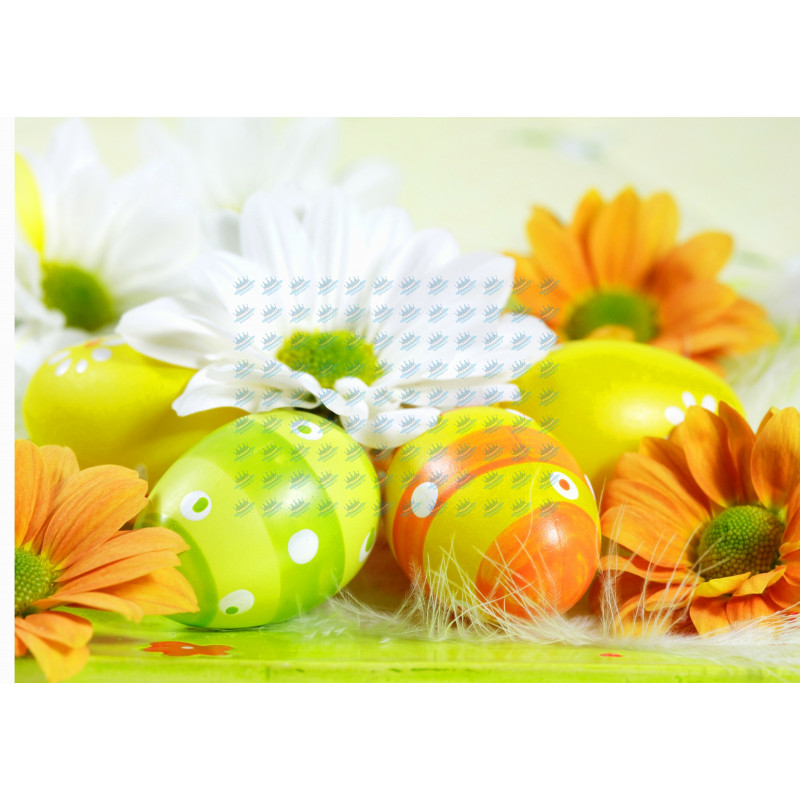Easter - Easter egg and flower - edible cake topper