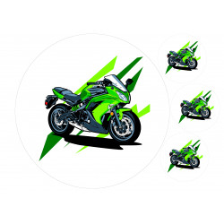 Green motorbike - Edible cake topper