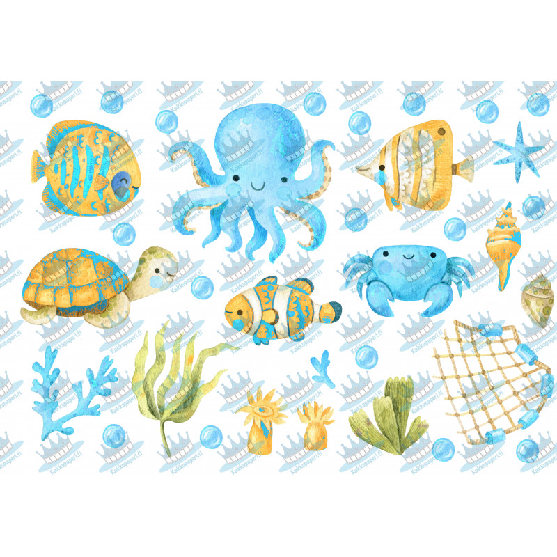 Blå havsdjur - En ätbar utsnitt för en kaka