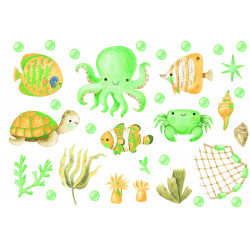 Green Sea Animals - Edible cutouts