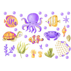 Purple Sea Animals - Edible cutouts