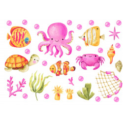 Pink Sea Animals - Edible cutouts