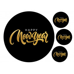 New years on black background - edible cake topper