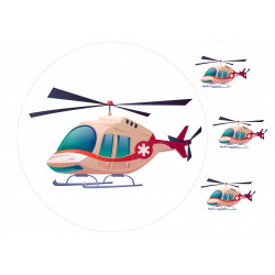 Medical helicopter - Edible cake topper