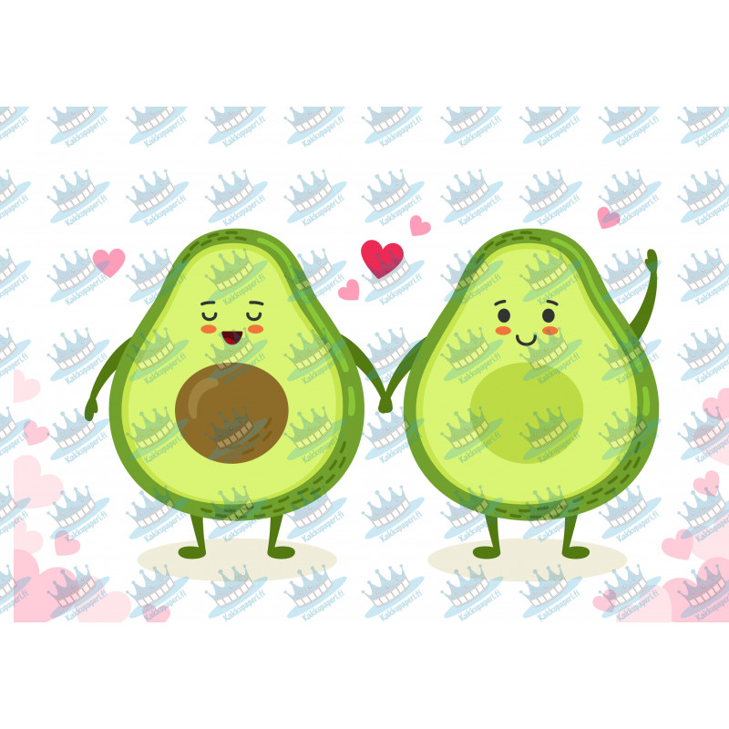 Avocados in love - Edible cake topper