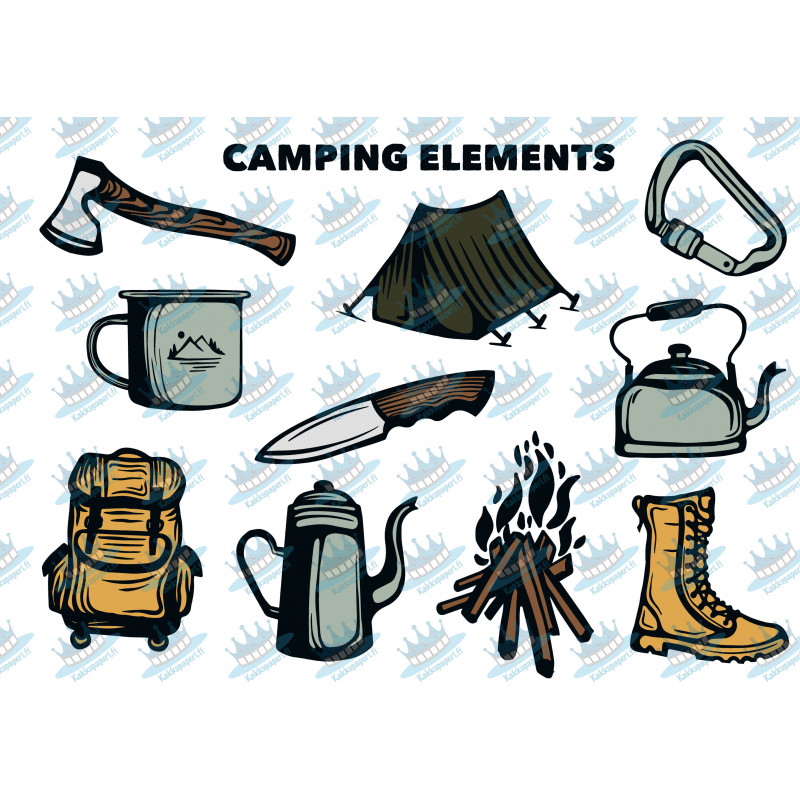 Mörk campingutrustning - En ätbar utsnitt för en kaka