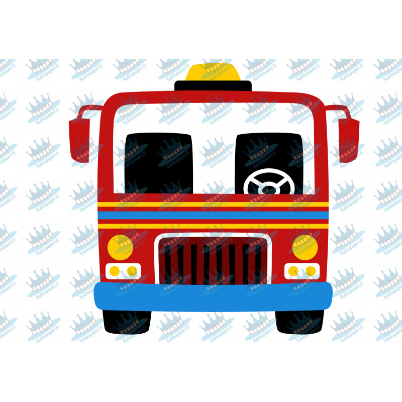 Illustrated simple Firetruck - Edible cake topper