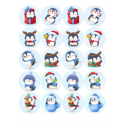 Cute Christmas Penguins -...