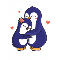 Rakastuneet pingviinit halaavat - Syötävä kakkukuva kakkuun