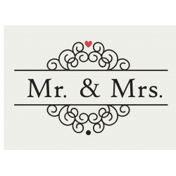 Mr & Mrs med ramar - ätbar tårta bild för tårta
