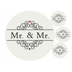Mr & Mr med ramar - ätbar tårta bild för tårta