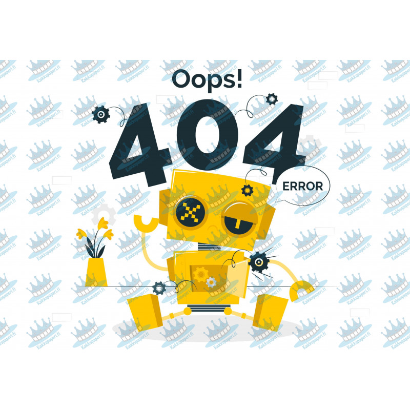 Robot with 404 error - Edible cake topper
