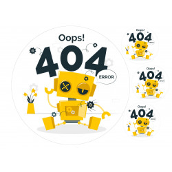 Robot with 404 error - Edible cake topper