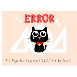 Sad cat with 404 error - Edible cake topper