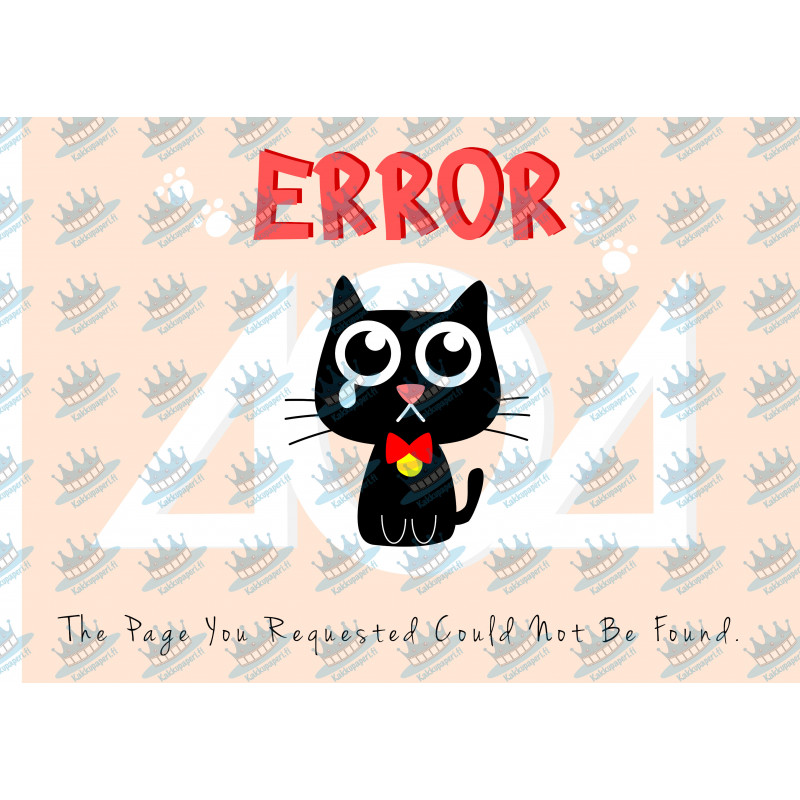 Ledsen katt med 404 error - Ätbar tårta bild för tårta